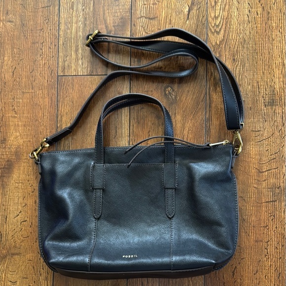 Fossil Handbags - Fossil Black Leather Crossbody Bag